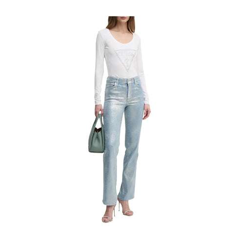 Guess T-shirt T-shirt Donna a maniche lunghe con logo Bianco - Francavilla Moda